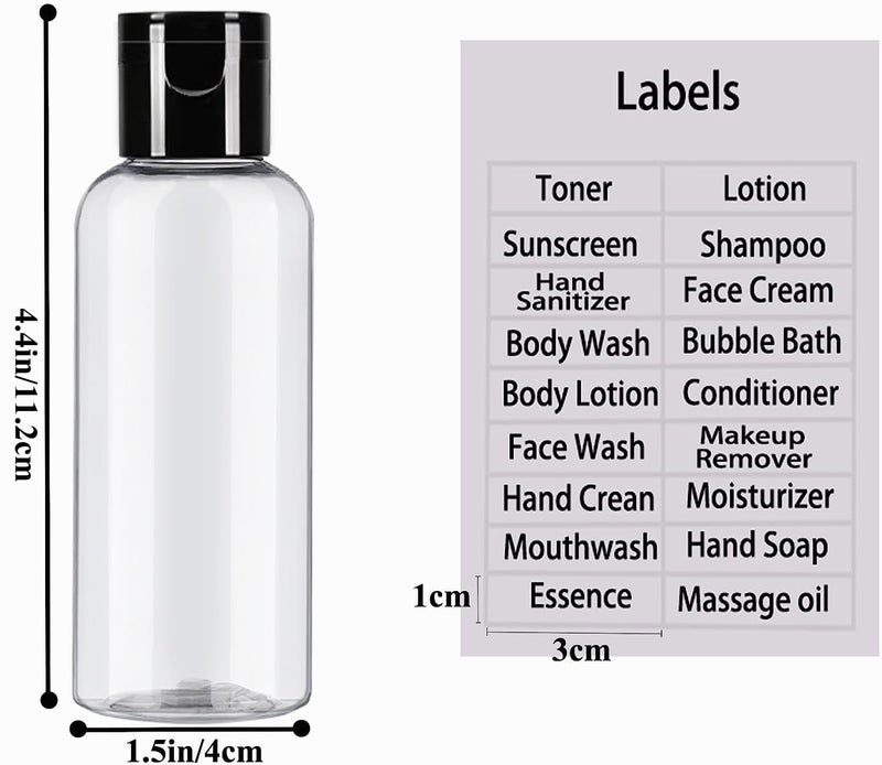 DNSEN 5 Pack 3.4 oz Travel Size Bottles for Toiletries TSA Approved Leak Proof Empty Refillable Liquid Containers with Labels - Image 3